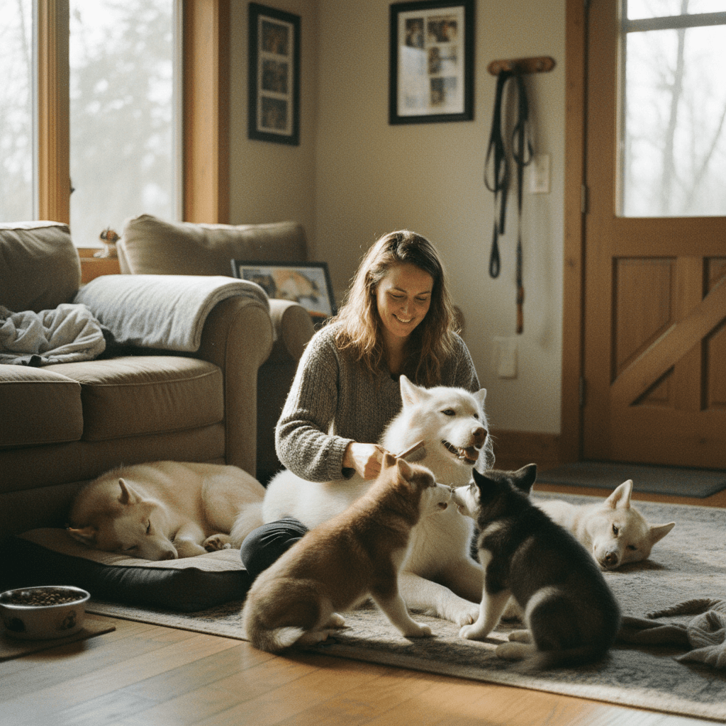 Husky in a loving foster home