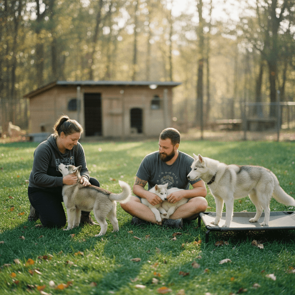 Compassionate conversation with husky owner